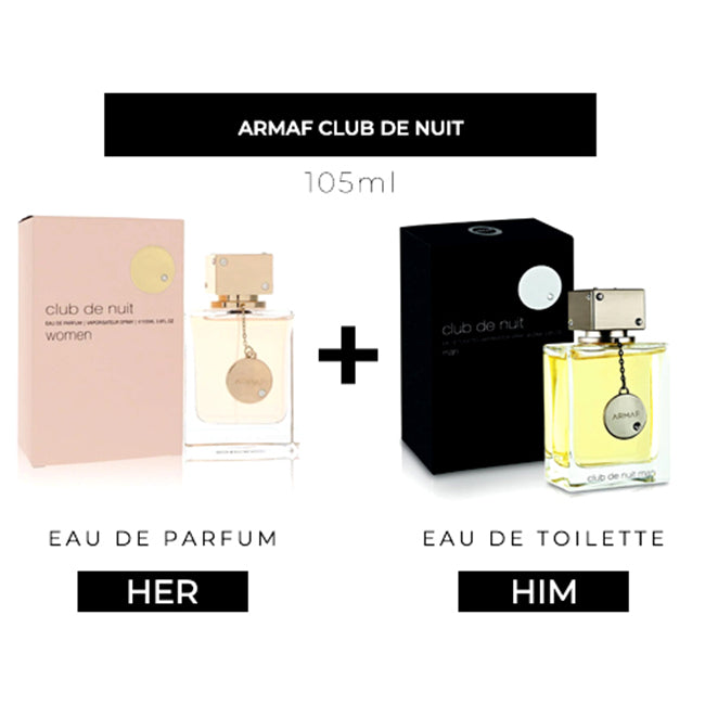 Club De Nuit 105ml EDP Women + 105ml EDT Men by Armaf