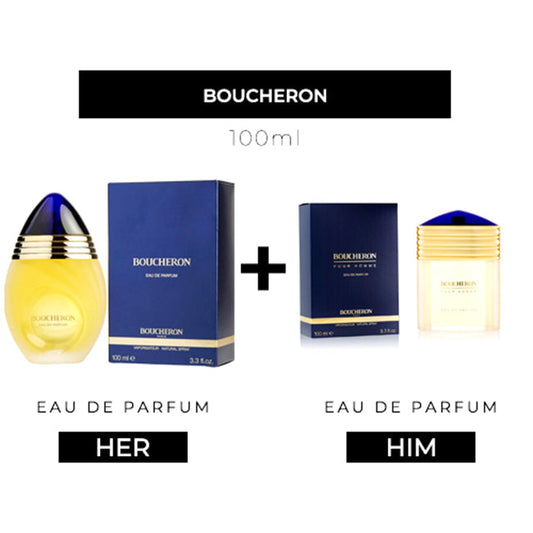 Boucheron 100ml EDP Women + Pour Homme 100ml EDP Men by Boucheron